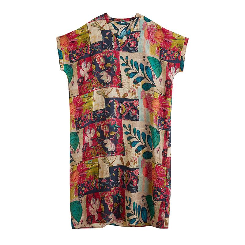 Kurzarm Übergröße Baumwolle Vintage Punkt Neu in Kleider für Frauen lässig locker Maxi lang Sommerkleid