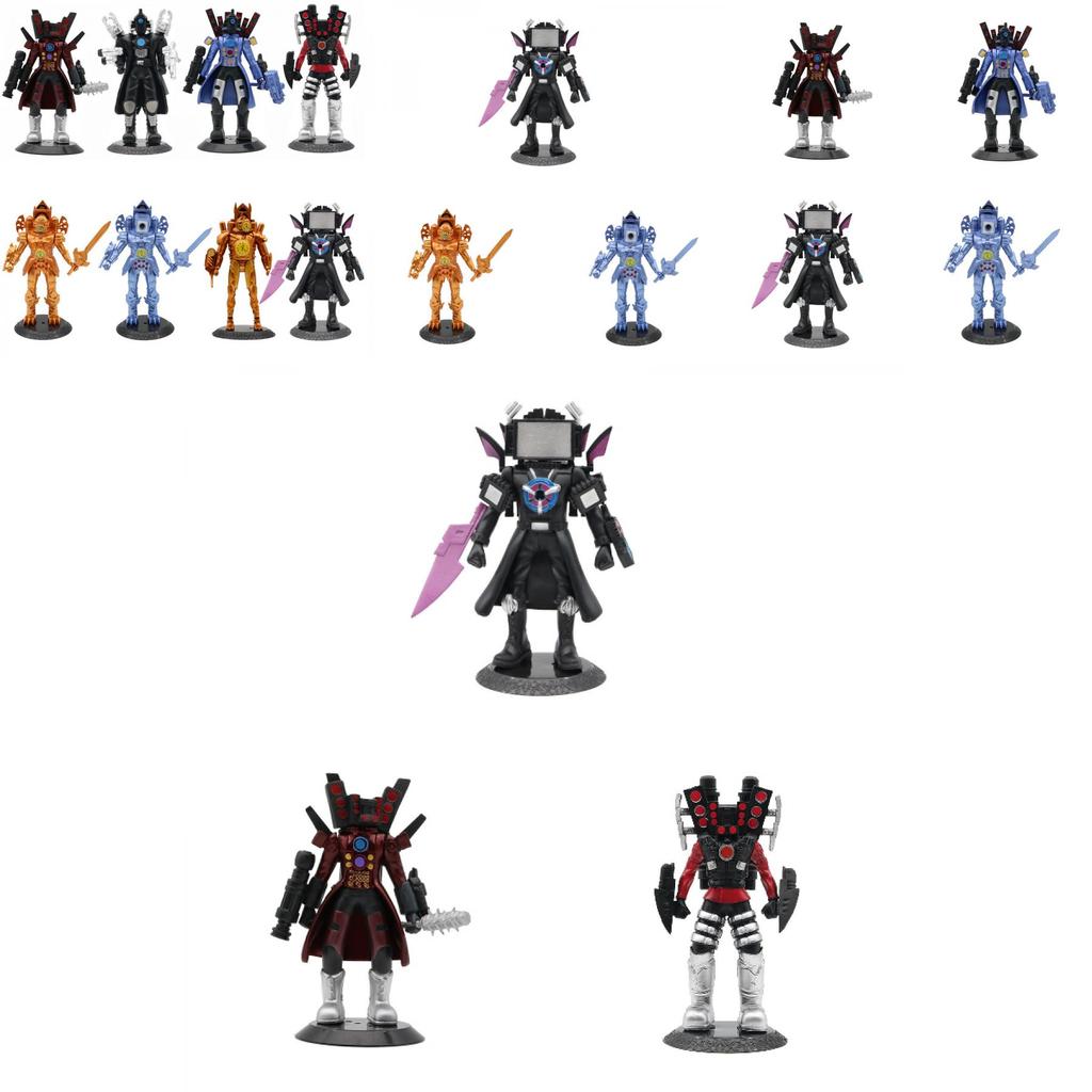 High Quality Pvc Titan Clock Man Figure Large Golden Warrior Model For Collectors