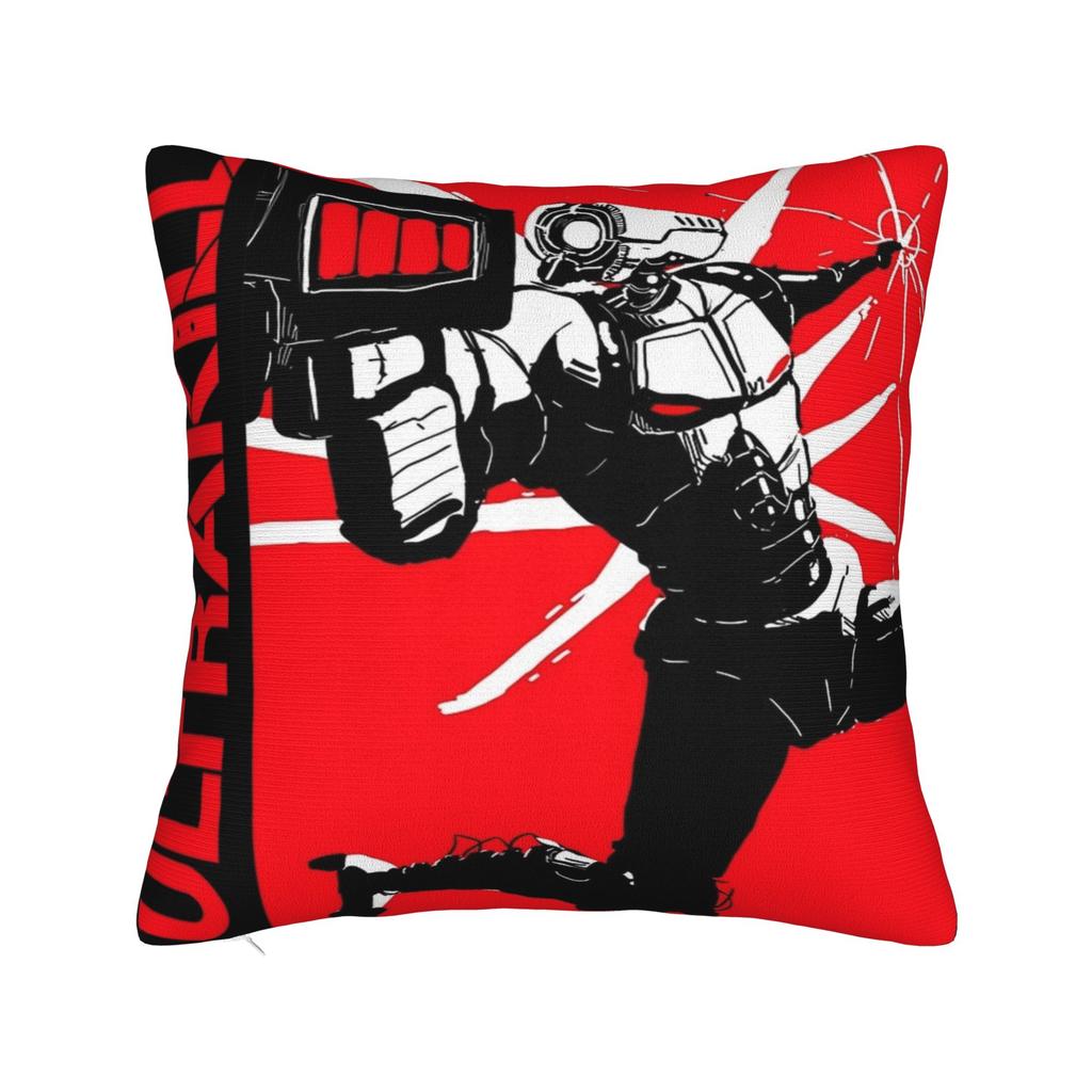 Подушки з принтом відеогри Ultrakill Наволочки для подушок Декор для теплої вітальні На блискавці Багаторозмірні