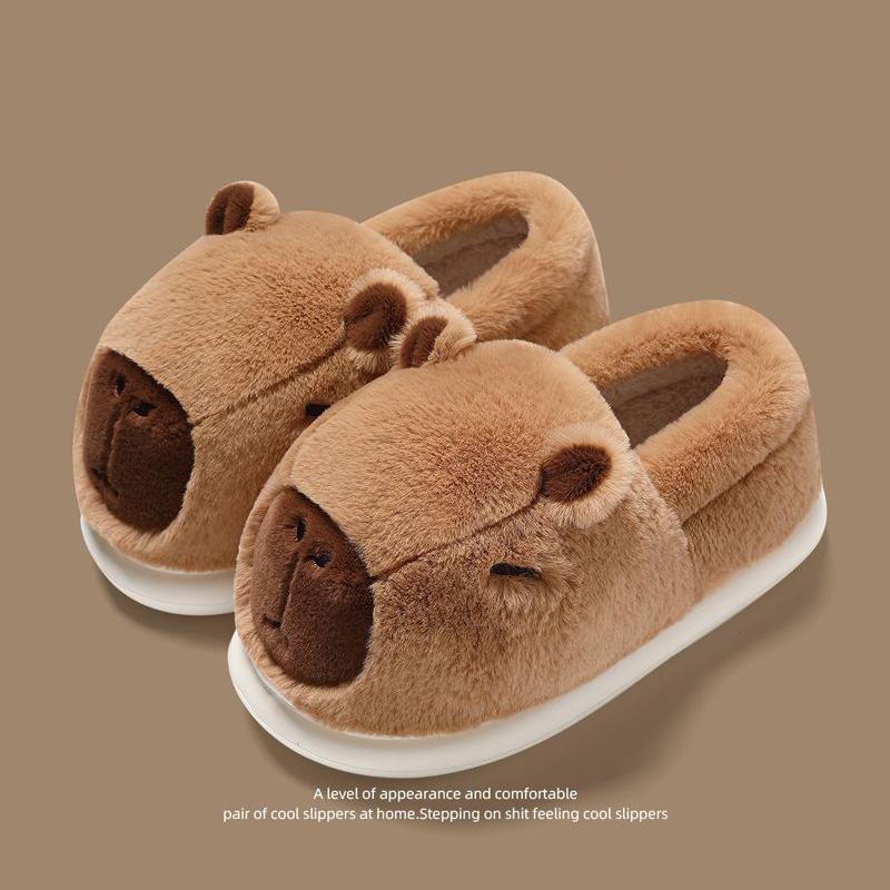 Fashion Winter Warm Cotton Slippers Women Men Platform Shoes Soft Fluffy Plush Thick Sole Slippers Couples Indoor Home Non-slip Slippers
