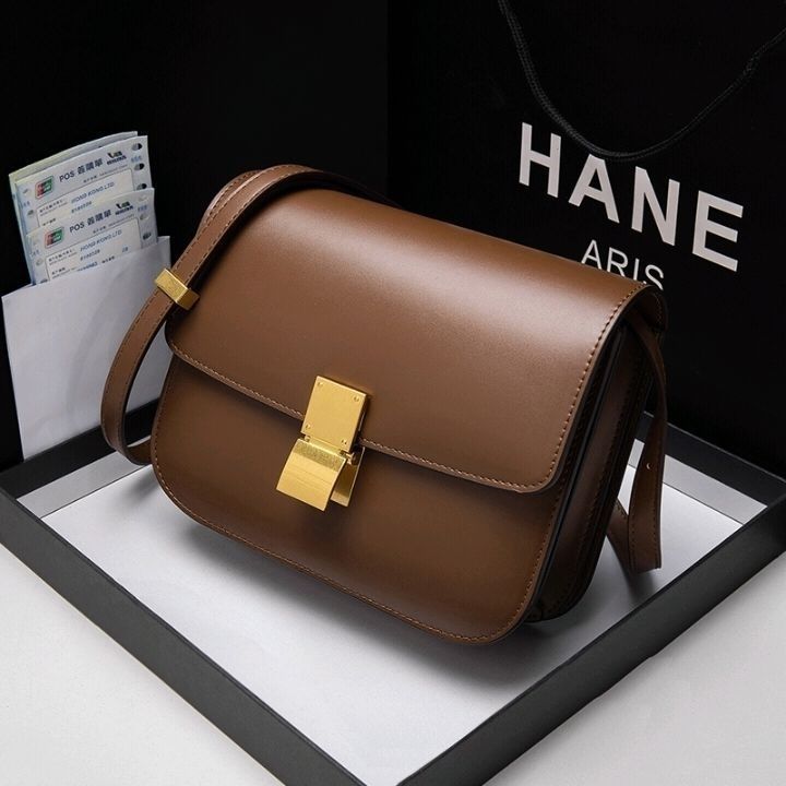 

New women s bag autumn and winter retro small square bag shoulder messenger bag brown tofu bag versatile premium beige apricot
