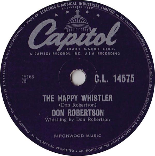 

7-дюймовая пластинка DON ROBERTSON The Happy Whistler Youre Free To CL14575 CAPITOL RECORDS 1956 UK CountryFolk Б/у