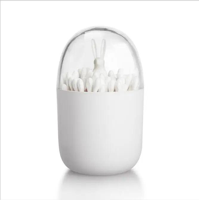 Creative Toothpick Holder Plastic Cotton Swab Holder with Cute Mini Rabbit Cactus Trees Cute Beautiful and Simple