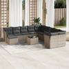 Vidaxl 12-Cz. Set di Mobili da Giardino con Cuscini, Grigio, Polyrattan