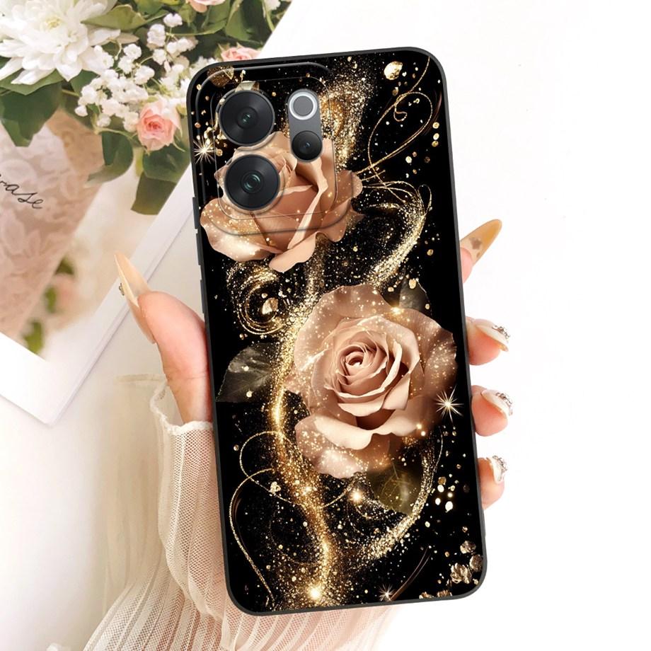 For Vivo V70 Lite V70 FE VivoV70 V2538 v2550 V2548 Phone Case Floral Aesthetic Moon Nigth Bow Pattern Funda Soft Silicone Cover