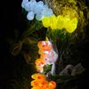 Flores Artificiales Tulipanes LED, Ramo Brillante de Mano con Pétalos Suaves, Tallo Flexible Luz Ambiental, Regalo Romántico Decoración del Hogar Dormitorio Ambiente