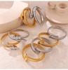 18K Gold Plated Zirconia Inlaid Titanium Steel Snake Head Tail Chain Bracelet