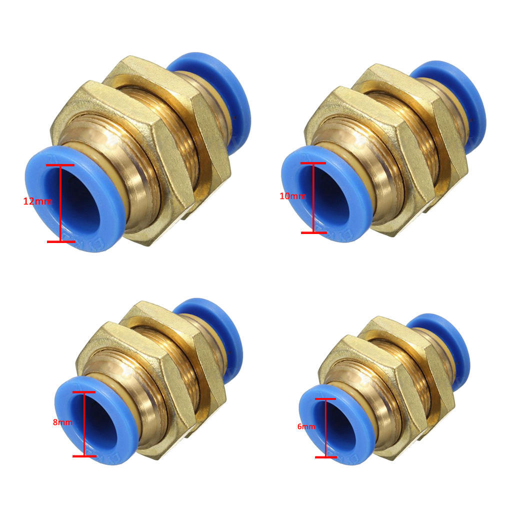 5pcs Pneumatische Steckverbindung Winkelanschluss Druckanschluss Luft 6mm-12mm