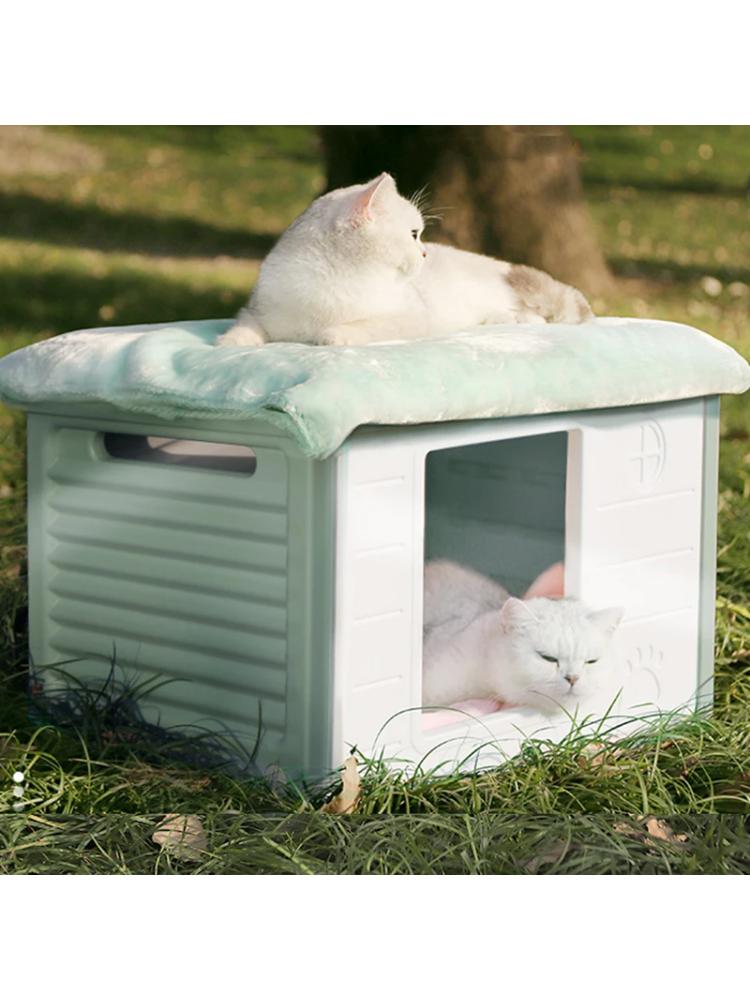 HOOPET Cat Litter Cat House Cottage Summer Outdoor Rainproof Dog Kennel Cat House Stray Cat Outdoor Nests