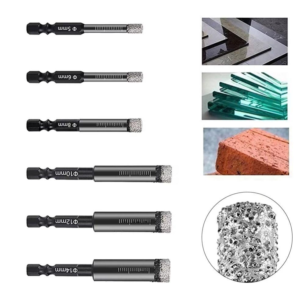 Hex Shank Tile Hole Opener 5-16mm Diamond Drill Bit  for Granite Ceramic Tile Stone Glass