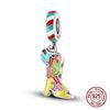 925 Silver Chameleon Charms Bead Colorful Sketchpad Dangle Zirconium Clip for Bracelet Necklace DIY Jewelry