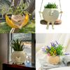 Creative Rocking Chair/Swing Face Flower Pot Garden Pots Cute Resin Head Planters Home Garden Supplies for Indoor Outdoor Plants