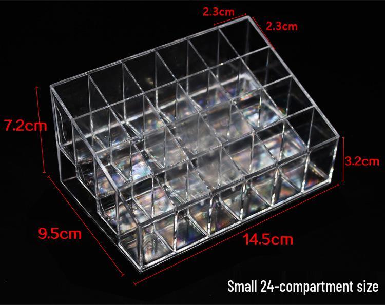 24-Slot Transparent Lipstick Holder & Display Stand