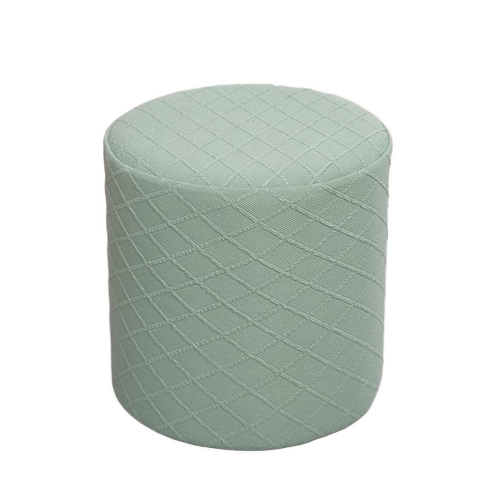 New Solid Color Jacquard Ottoman Cover Round Soft Square Stool Cover Elastic Footrest Slipcover Home Decor