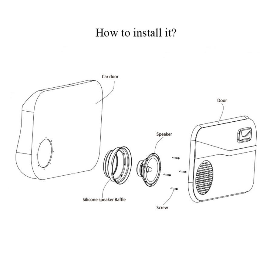 2pcs Car Speaker Baffle Waterproof Silicone Cover for 6.5 Inch Coaxial Speakers