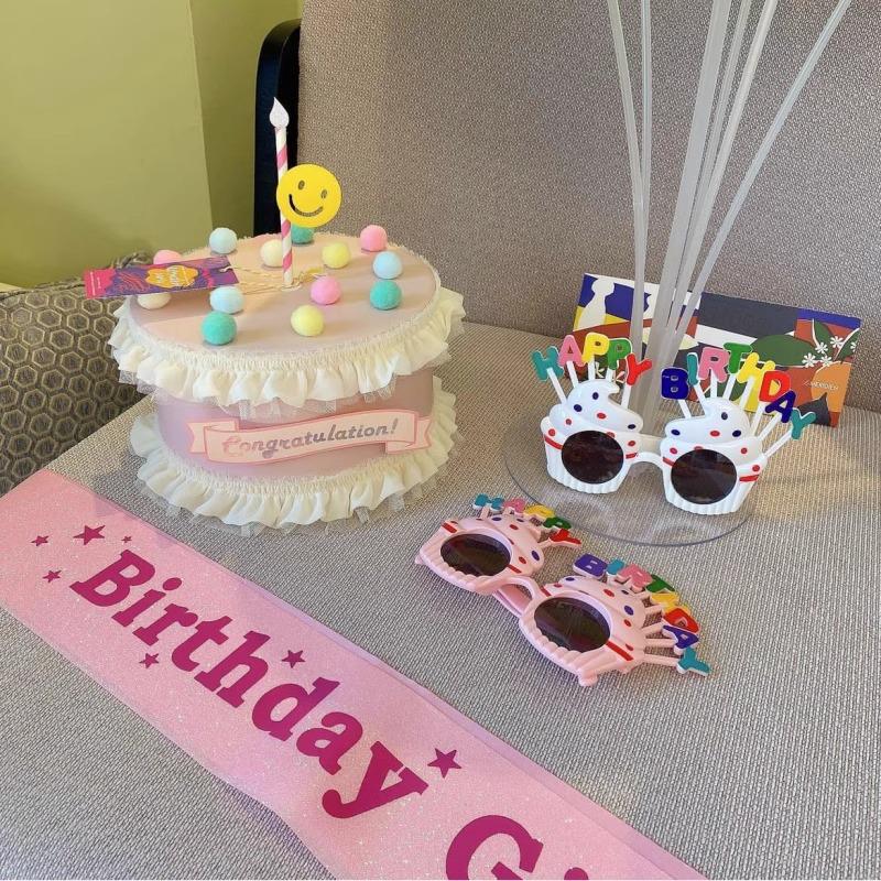 Exclusive Offer: 4 Pairs of Cake-Shaped Birthday Hat Glasses for Fun Party Photos with Free Shipping