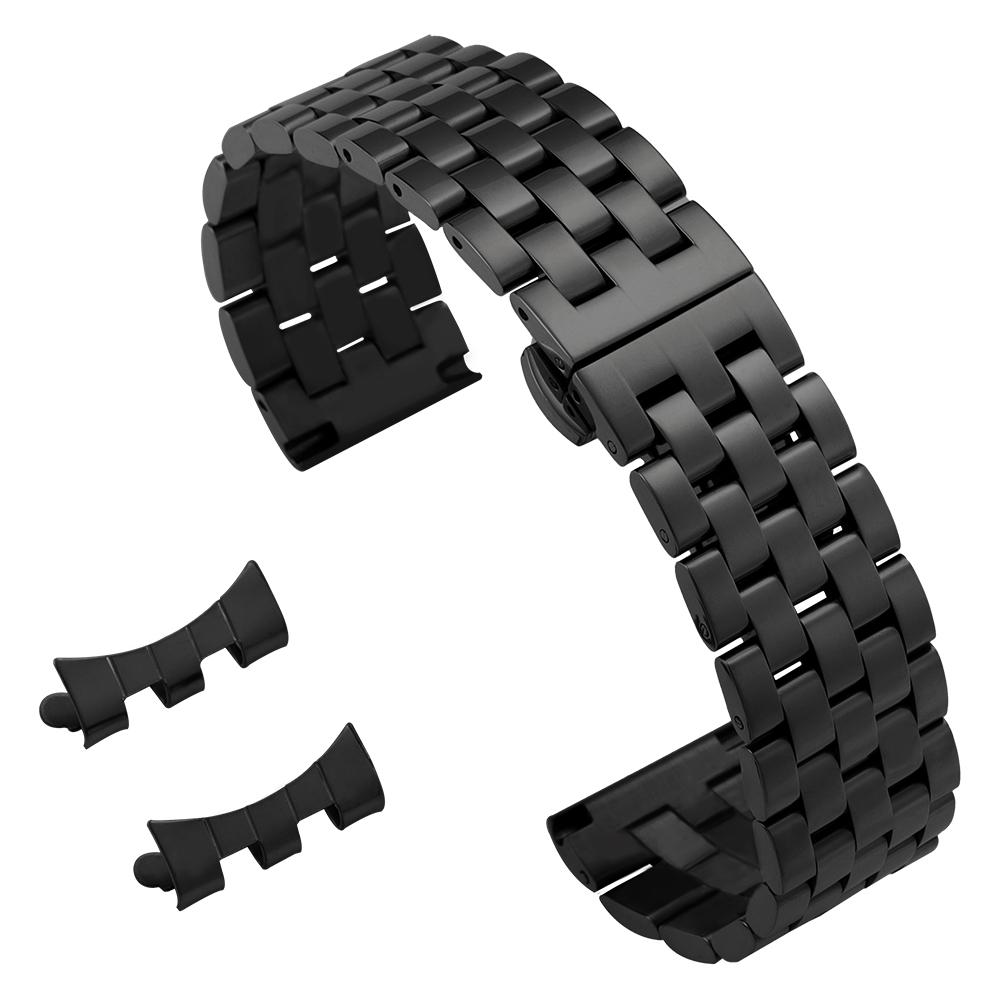 Curved End Watch Strap 18mm 20mm 22mm Solid Stainless Steel Watch Bracelet for Tissot Butterfly Clasp Men Women Universal Straps