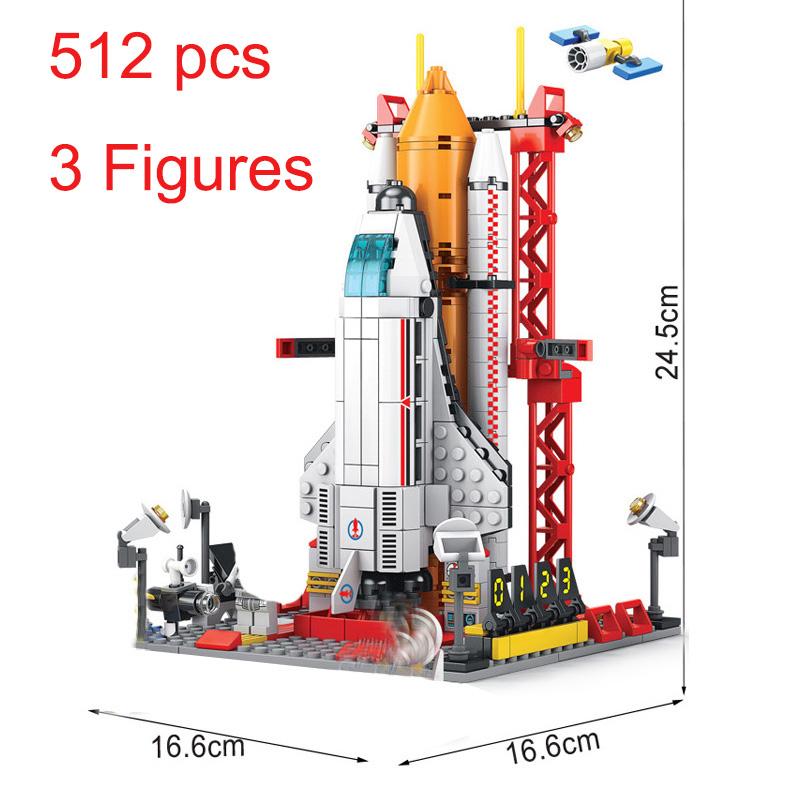 Children Space Shuttle Aviation Manned Rocket Construction Blocks Astronaut Figure City Aerospace Model Lele Constructor Bricks Playthings