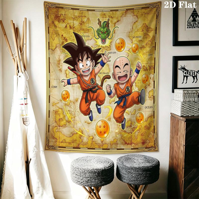 Dragon Ball Wall Tapestry Aesthetic Wall Hanging Printed Fabric Blanket Decorative Tapestries For Bedroom Living Room Home Decor
