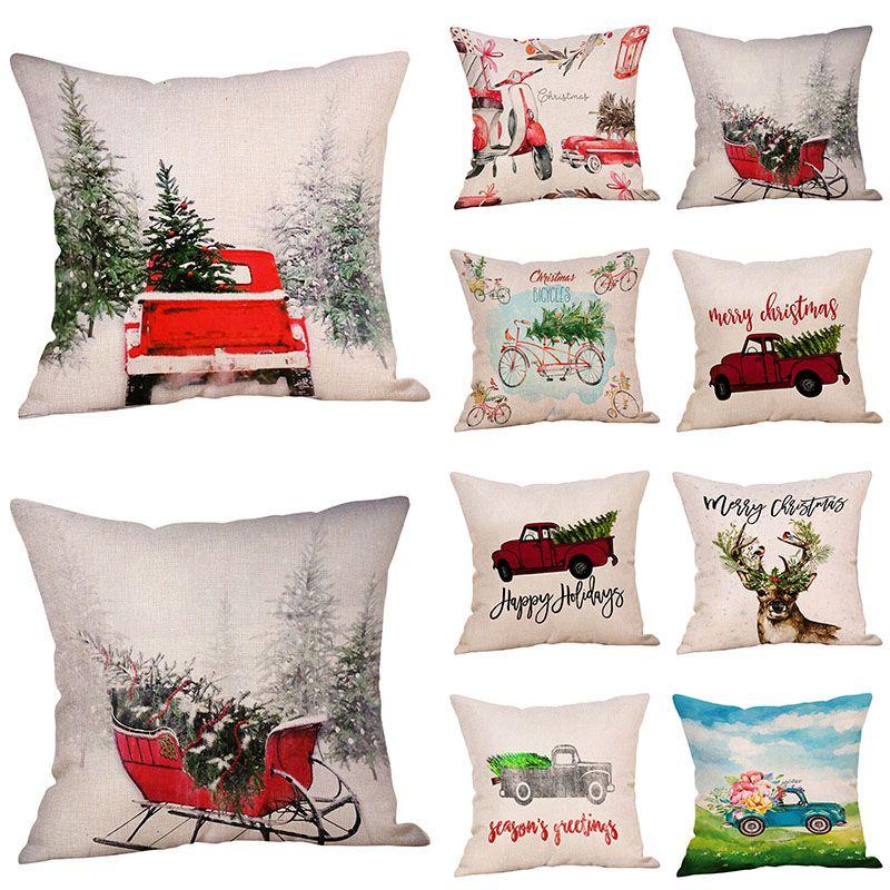 Luxurious Linen Christmas Pillow Case For Sofa And Car Beautiful Festive Design