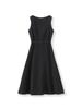 French High-End Square Neck Sleeveless Midi Dress with Waist-Gathering