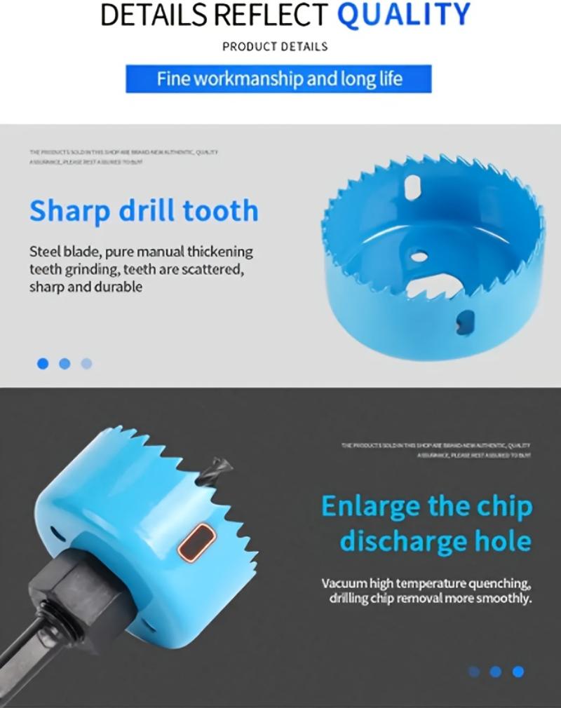 Complete 11pcs Woodworking Hole Saw Set - 19-64mm, Carbon Steel Metal Circle Power Drill Hole Cutter for Wood PVC and Plastic