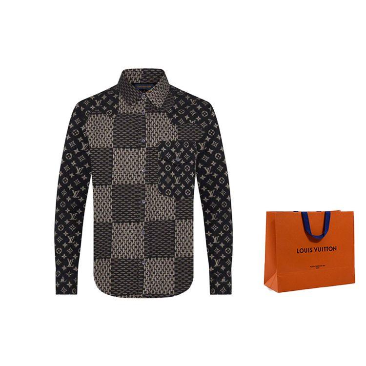 LOUIS VUITTON X Nigo Mngm Waves Giant Damier Flannel Shirt 1A7YGE