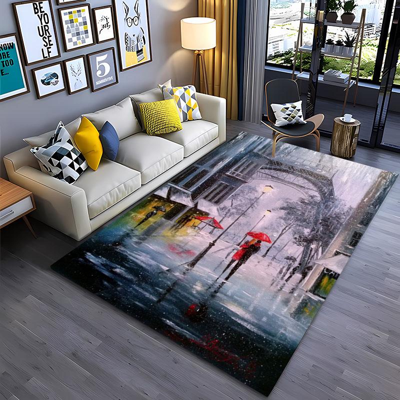 Beautiful Romantic  France Paris Eiffel Tower Carpets for Home Living RoomBedroom Sofa Doormat Kitchen Floor Rugs Anti-slipDecor