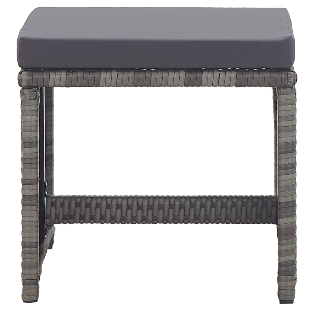 17 piece Garden Dining Set with Cushions Poly Rattan Grey