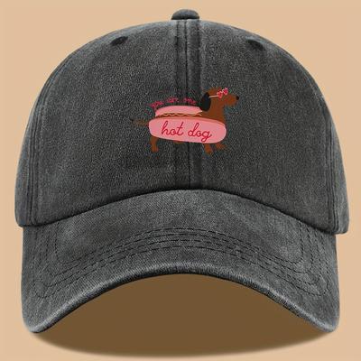 1pc Cute Dachshund Print Baseball Cap Adjustable Size Unisex Lightweight and Comfortable Stylish Cartoon Design