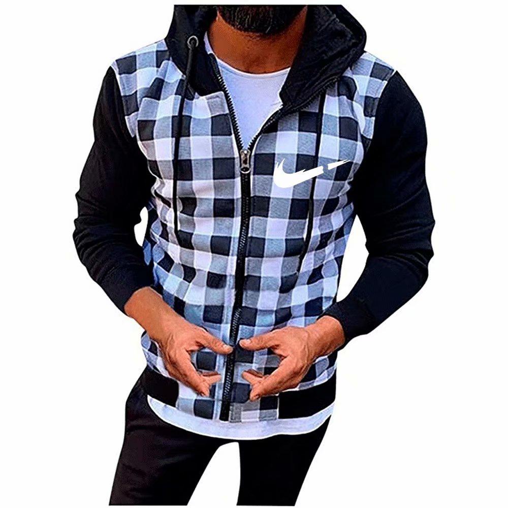 blue flannel moletom com capuz mens