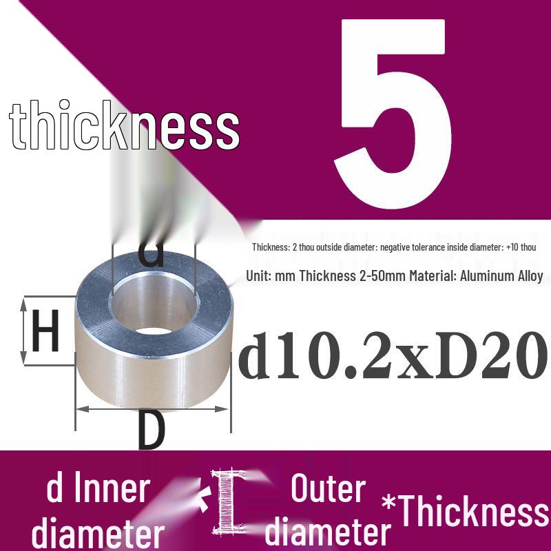 Außen-Ø 20mm Aluminiumlegierung Flache Unterlegscheibe Abstandshalter mit M6/M8/M10/M12 Innenloch - Metallwellenbuchse Isoliersäule.