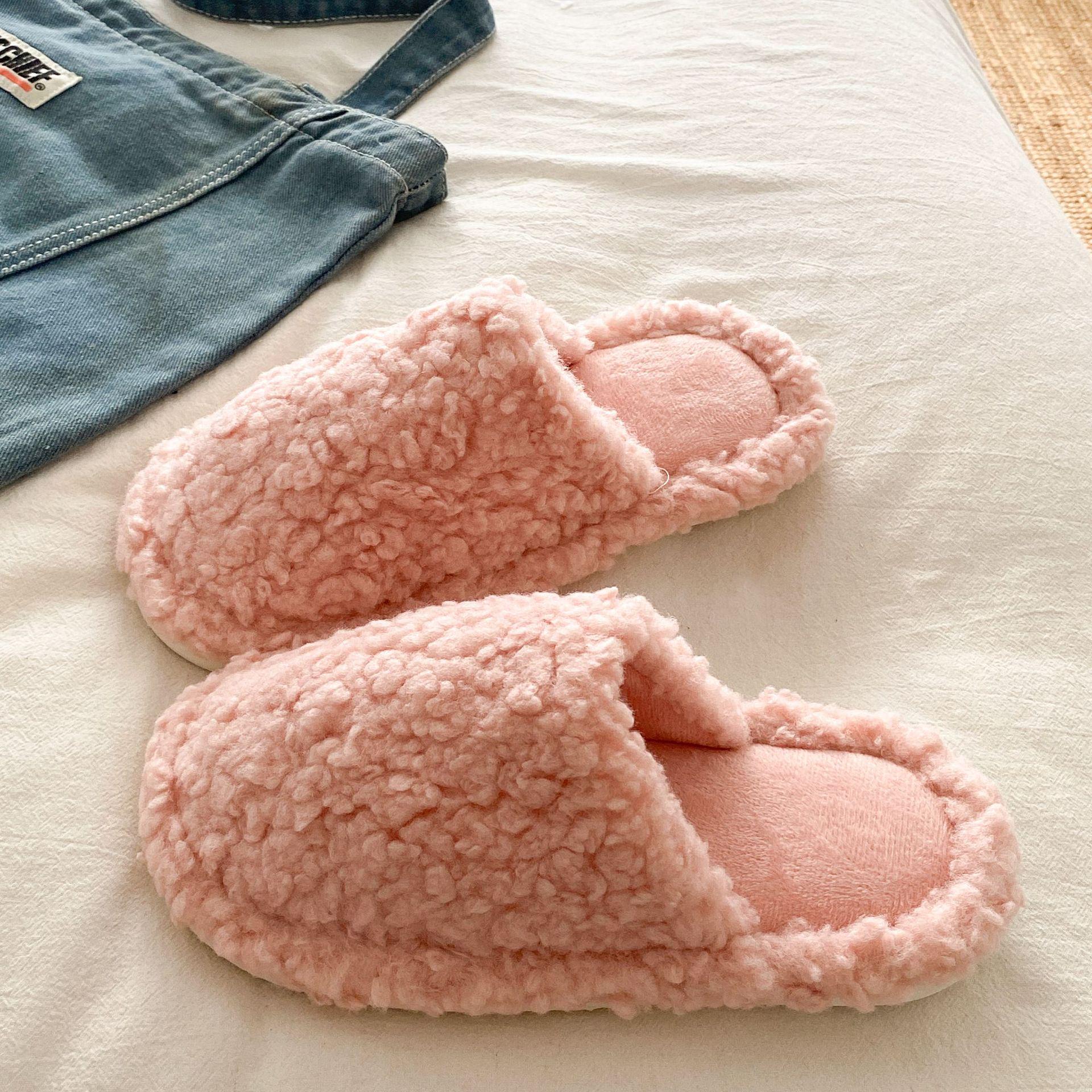 

Уютные пушистые женские тапочки - Осень/Зима 2025: Универсальный Теплый Легкий Хлопок для Ношения в Помещении и на Улице 36-37 (Approx. 22cm, Runs Small)