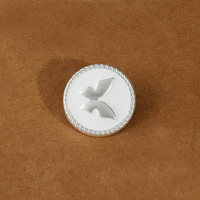 

10 шт. белые металлические пуговицы высокого качества серебряные пуговицы-бабочки женские костюмы одежда пальто тренчкот пуговицы аксессуары круглые маленькие 18Mm silver white