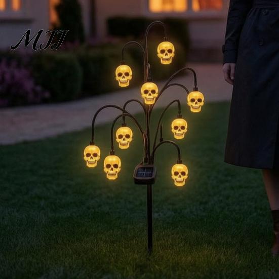 Garden Gifts for Halloween Solar Tree Stump Light, Powered Stake Twinkling Light Black Cat Porch Accents with Ghost Pumpkin Ornaments, Vintage Glowing