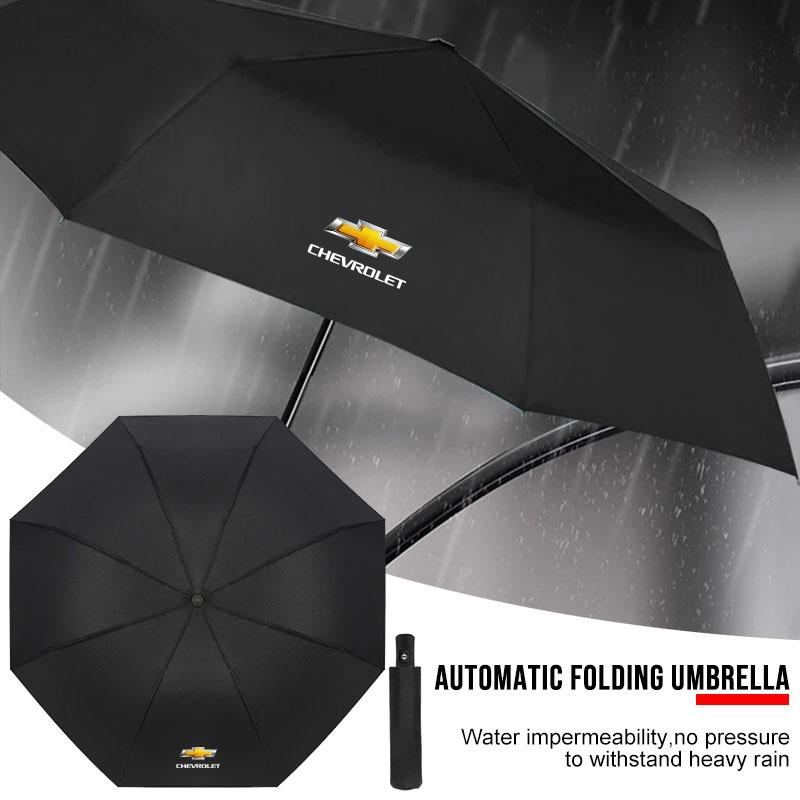 1 Stück Winddicht Regen Vollautomatisch Kompakt 3-fach faltbarer Regenschirm Auto Zubehör Für Chevrolet Cruz Mai Rui Bao Cobalt Impala Onix SS pioneer Explorer