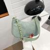 Vintage Corduroy Women Handbags Underarm Bag Casual Shoulder Bags Solid Color Zipper Female