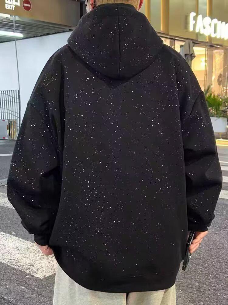 Tide Strass-Kapuzenpullover: Unisex Oversized Glänzendes Sweatshirt für Herbst & Winter