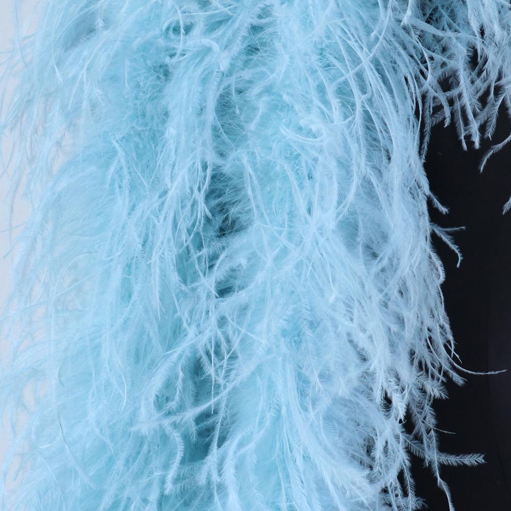 2 Meters Natural Ostrich Feather Boa 6ply Ostrich Feathers Trim Shawl Dyed Various Party Clothing Decoration Plume Scarf