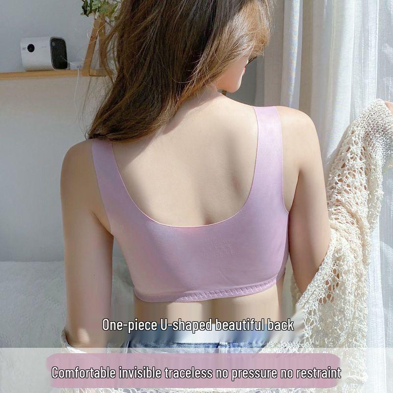 Women's Front Buckle Lace Vest Bra: Slim Fit, Anti-Sag, Beautiful Back Design