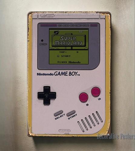 Игровая приставка Game Boy Ретро Видеоконсоль Металлическая Пластина Жестяной Знак 2030см Алюминий 20x30cm（7.8x11.8inch）
