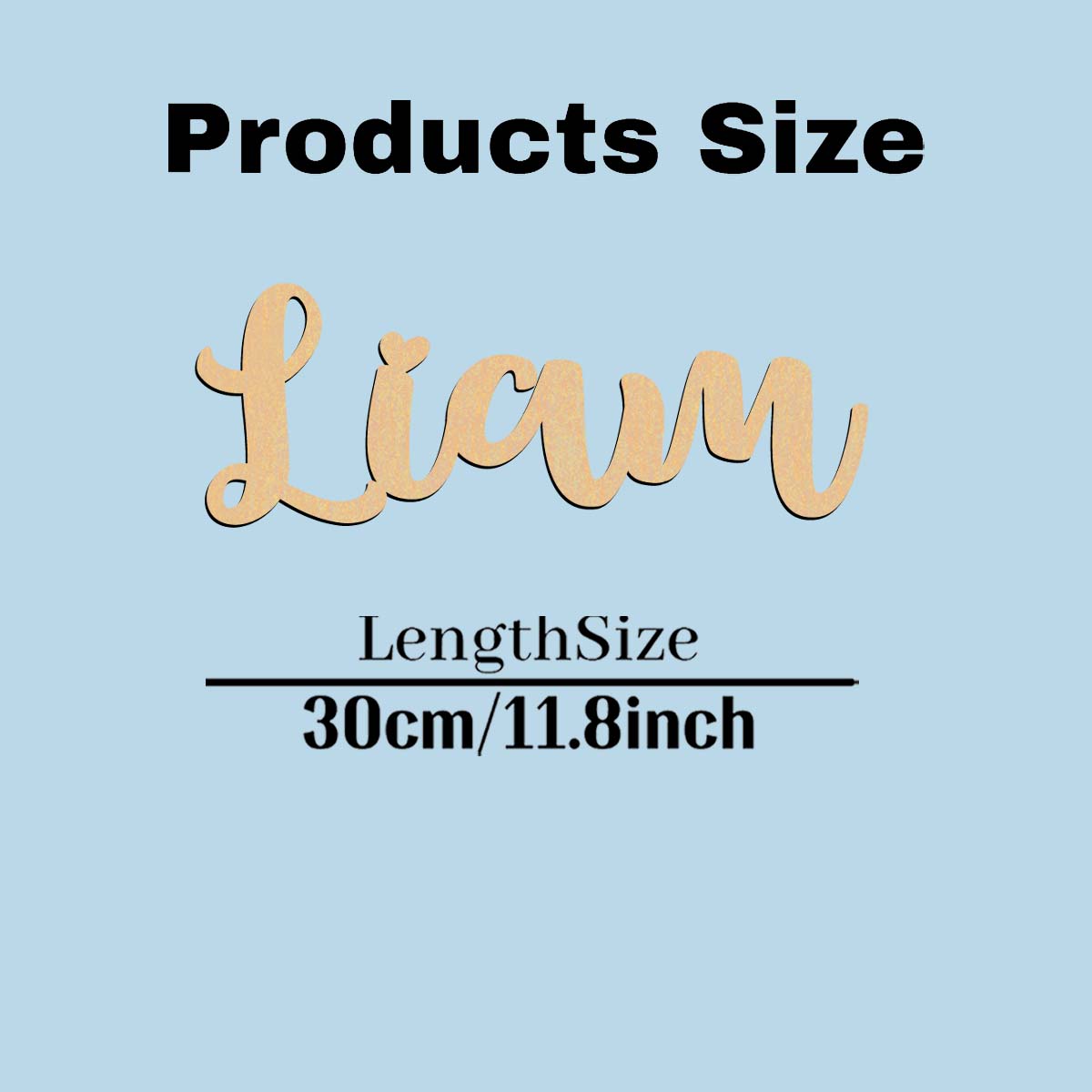 

1pc Creative Liam example Customizable Text Wooden Decor Wood Material Wooden Sign Wall Mounted Decorative Plaque for Bedroom S30cmLength