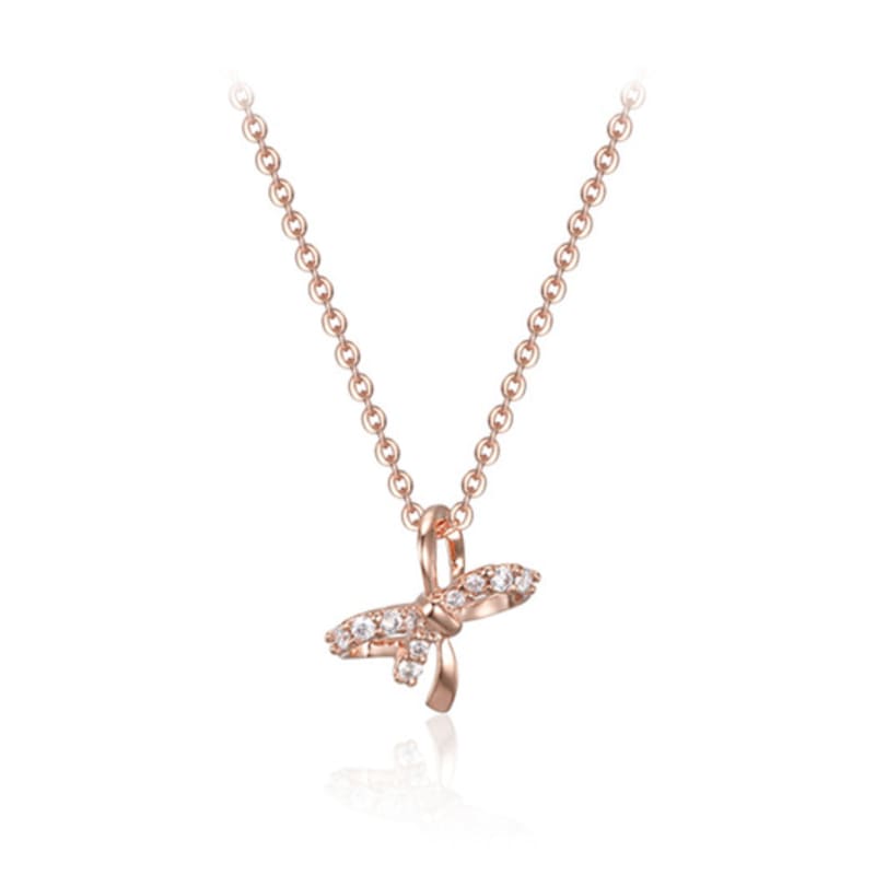 

CRANNE Ribbon Point Chain Necklace C24NB119 Rose gold