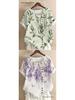 Women's Summer Retro Print Loose Cotton-Linen Short Sleeve Casual T-Shirt