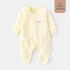 Newborn Asymmetrical Collar Jumpsuit with Hand and Foot Covers for Spring and Autumn