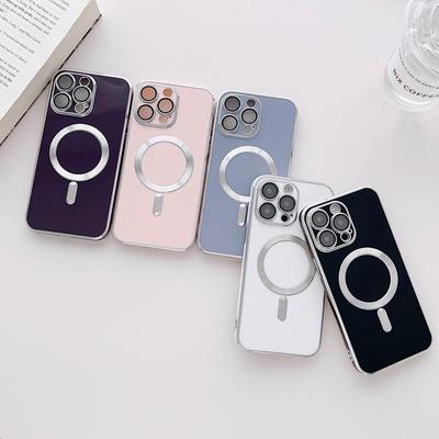 Solid Color Soft For Magsafe Charging Phone Case For Iphone 14 13 12 11 Pro Max 14 Plus With Full Camera Protective Film Cover