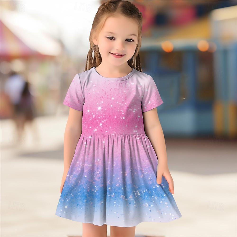 

Платья с 3D принтом для девочек, детское праздничное платье принцессы без рукавов для девочек, светло-голубое платье с 3D принтом пайеток на бретельках 130