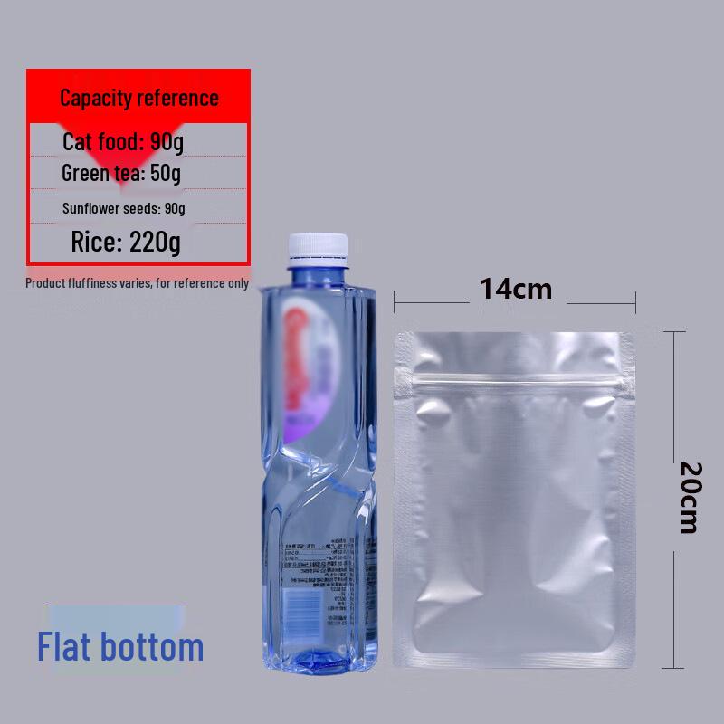 Thickened Aluminum Foil Zipper Bag: Flat Bottom, Moisture & Light-Proof, Self-Sealing for Tea & Food Storage