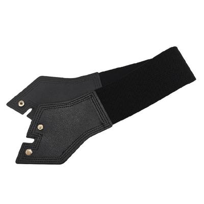 Faux Leather Wide Belt Stretchy Waistband Waist Girdle for Dresses Skirts Daily Wear Women’s Style Accessory