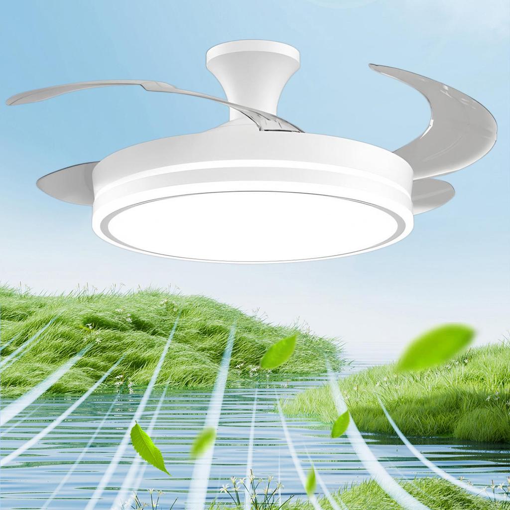 2026 Invisible Ceiling Fan Light with Integrated LED Chandelier for Living Room
